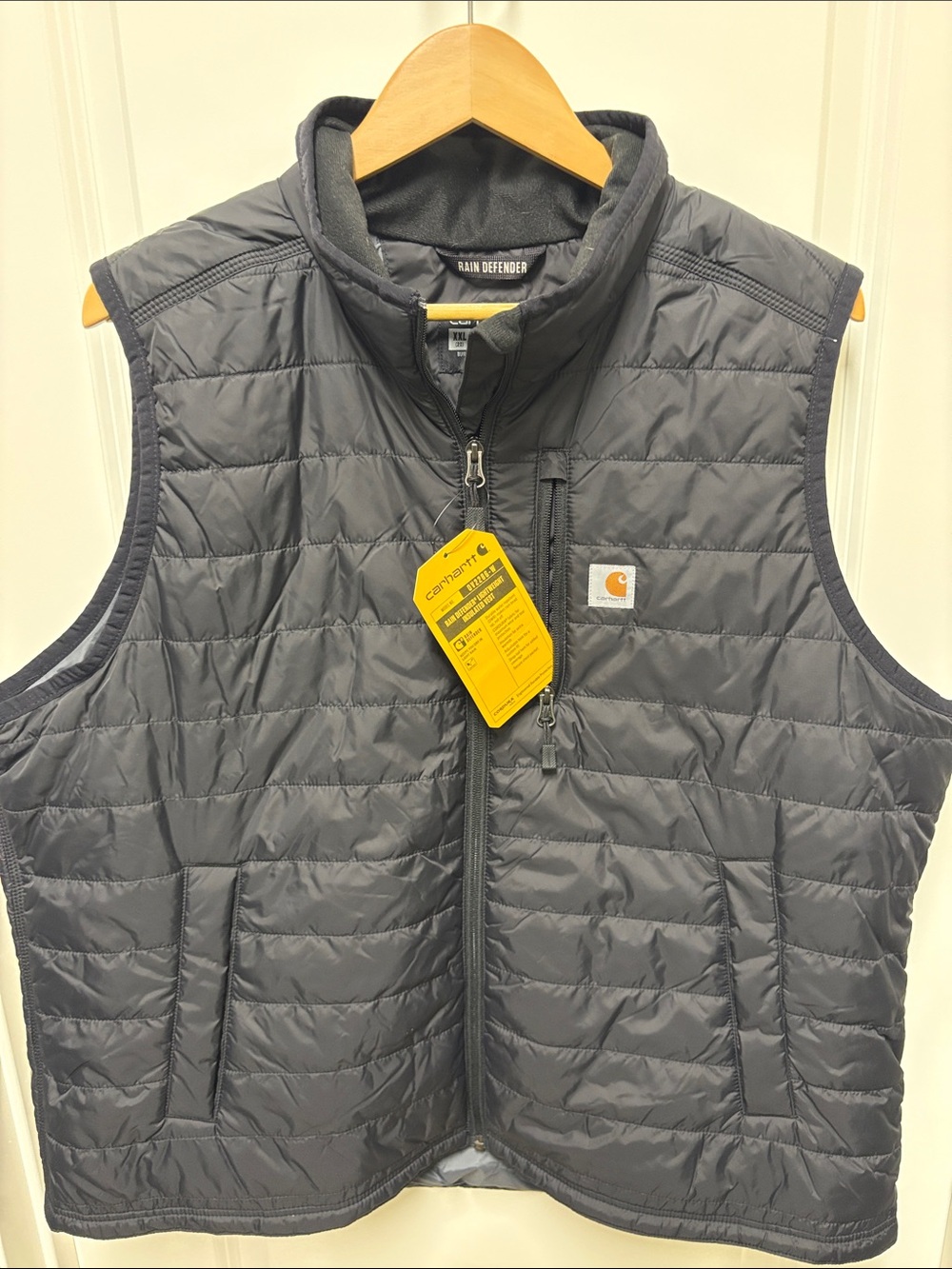 Carhartt Rain Defender NWT Black Quilted Nylon Vest size XXL (20)